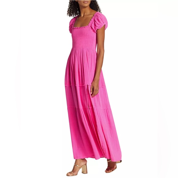 LoveShackFancy π Barbie Pink Smocked Maxi Dress - Picture 6 of 11